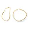 [L5309] - Gold Plated Hoop Earrings 'Ripples' - 45x2 Mm