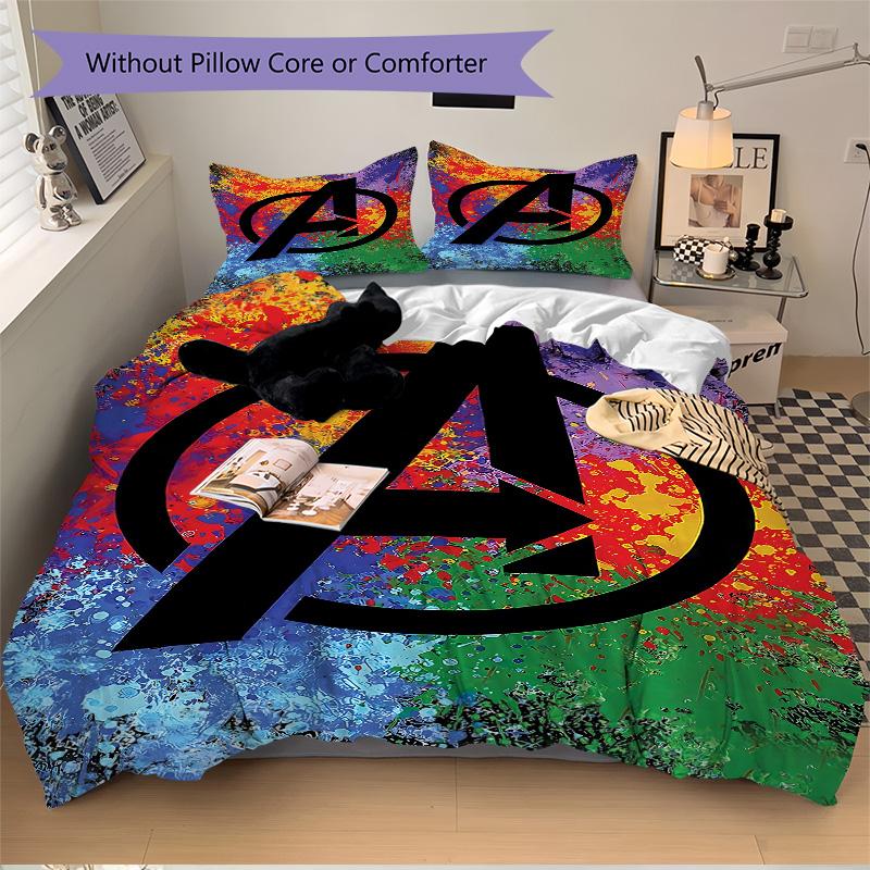 Avengers Symbol Artwork Print 3Pcs Bedding Setduvet Cover With 2 Bedropillowcase Home Birthday Gift