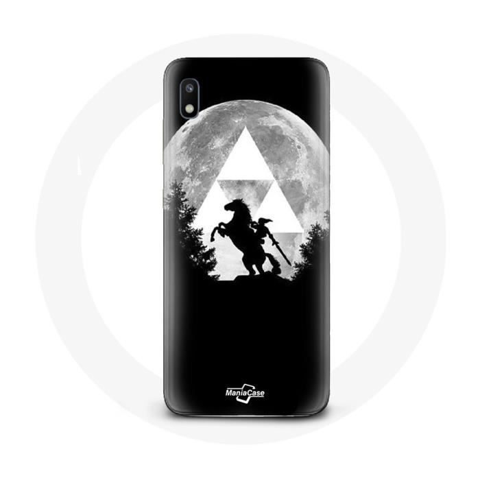 Coque pour Samsung Galaxy A10 - MANIACASE - Zelda Lune - Souple - Noir - Synthétique