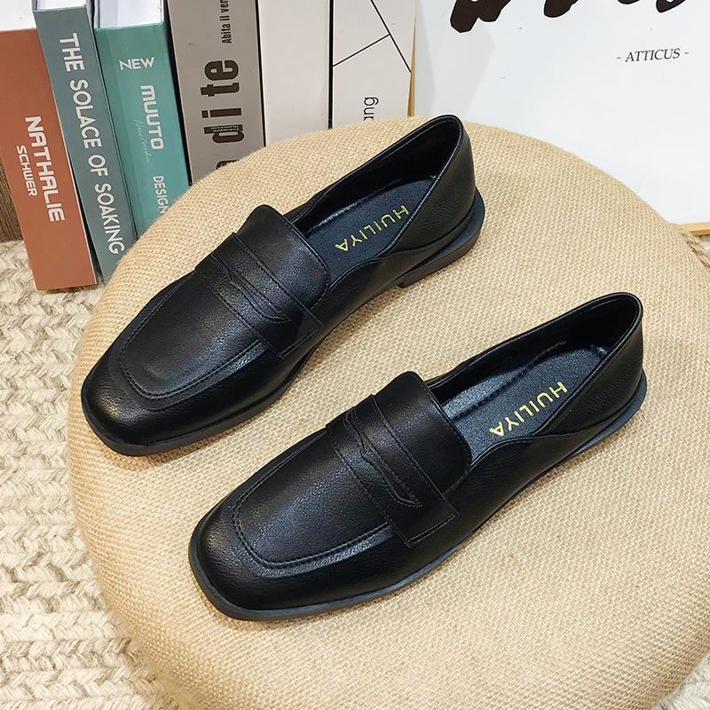 Fashion British Square Toe Loafers Women 2-Ways Barefoot Shoes Single Flats Ladies Low Heels Oxfords Soft PU Leather Moccasines Femme