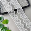 Delicate White Organza Beaded Strands Small Flowers Wavy Barcode Clothing Window Accessories Home Accessories Lace Accessories