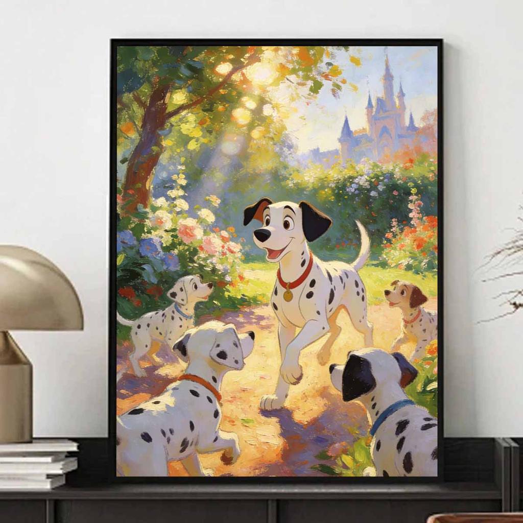 Disney Diamond Painting 5D DIY Full Circle Diamond Painting Kit Home Bedroom Wall Decor Crafts 101 Dalmatians Castle Scenery Painting Art