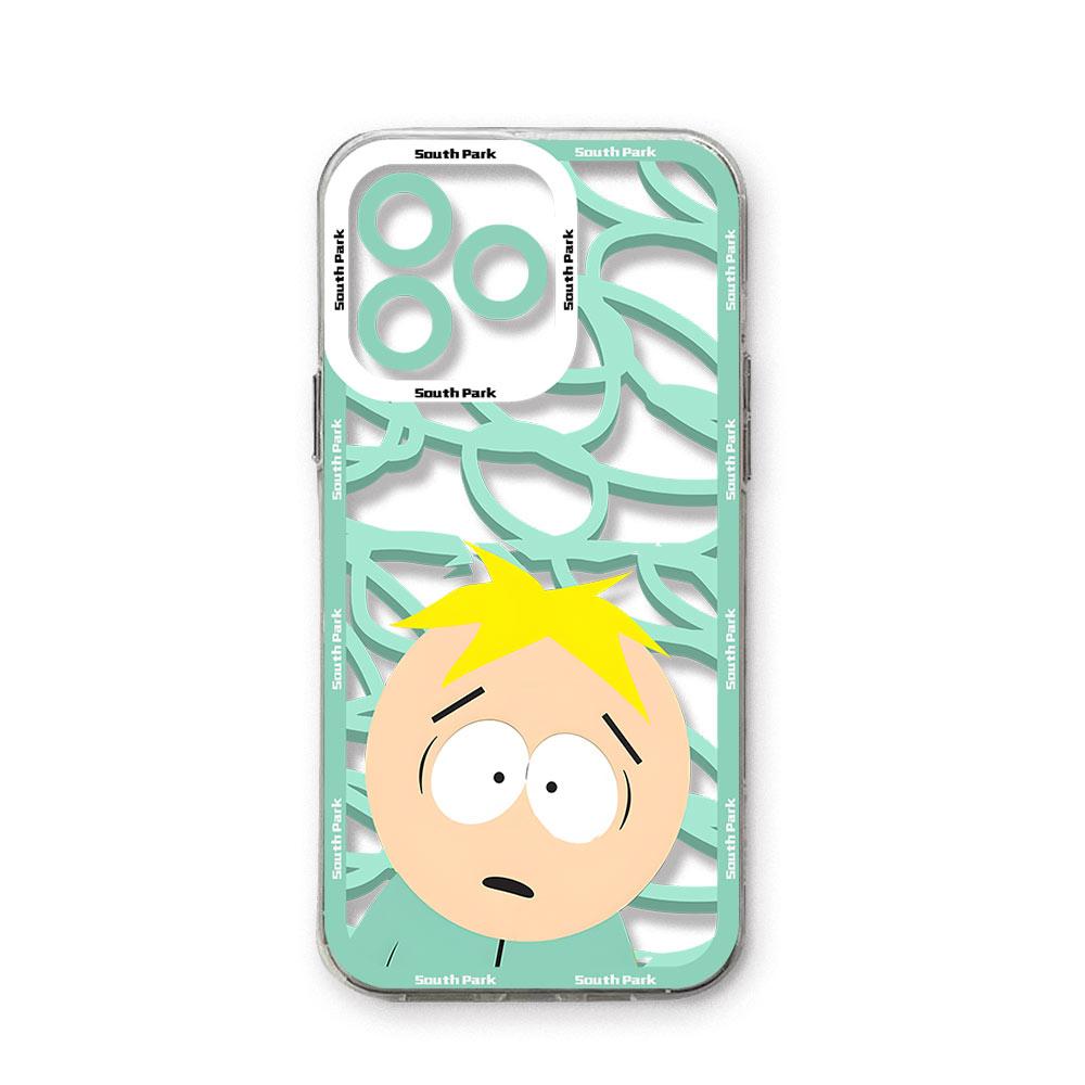 Забавный чехол для телефона South Park для iPhone 17 Air 16 e 15 14 13 12 11 Pro Max Plus Mini SE, прозрачный, из мягкого ТПУ.