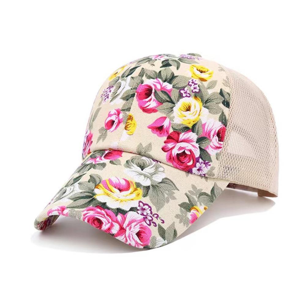 Flower Printed Fishing Cap Mesh Hip Hop Sun Hat New Baseball Cap Summer Autumn Outdoor