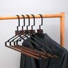 5Pcs Wooden Clothing Racks,Smooth Solid Wood Pants Rack with 360° Swivel Hook,Household Metal Notches Hanger for Coats Jackets