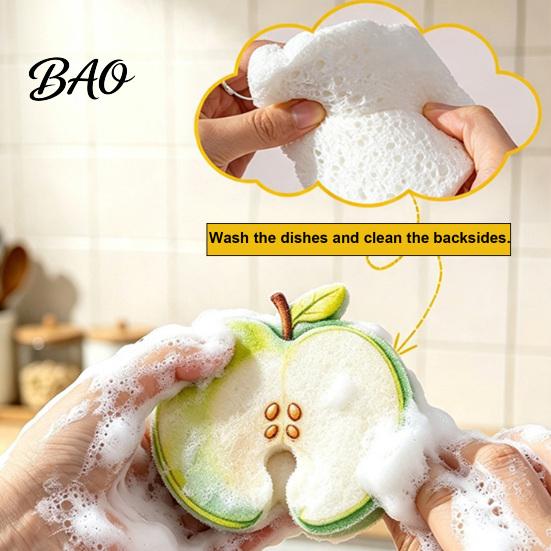 Моющиеся губки для посуды в форме фруктов, Нецарапающие кухонные скребки, Многоразовые, с обильной пеной, для различных поверхностей