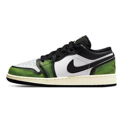 Air 1 Low SE GS Wear-Away — детские кроссовки цвета электрик, зеленые, белый, черный с парусом DO8244-003