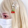 Star Pearl Hair Slides Y2k Style Bangs Hairclip Vintage Fringe Chain Hair Accessory Versatile Cherry Hairpin Jewelry