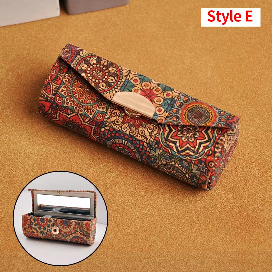 1 шт. - Усовершенствованная ретро-коробка для хранения помады с зеркалом - Мини и удобная, легко носить с собой коробка для помады для выхода в свет