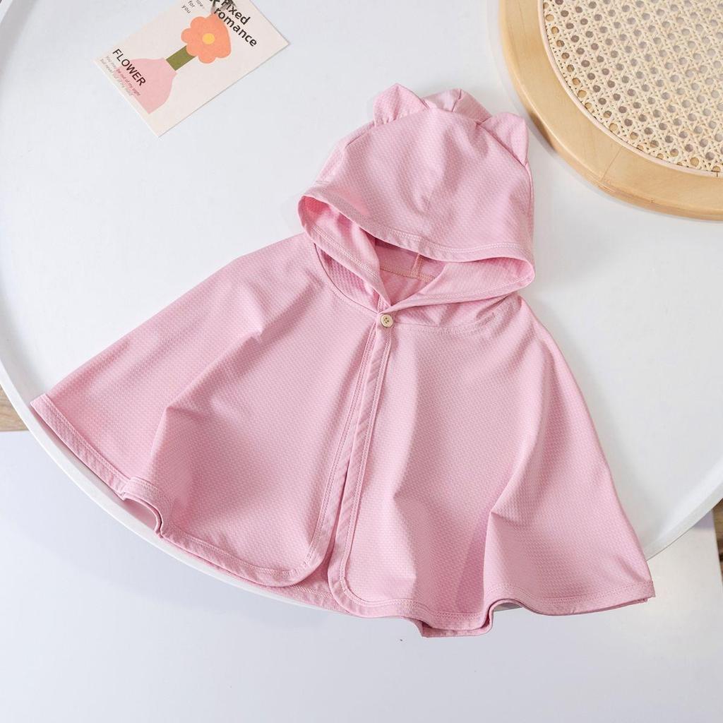 Летняя детская накидка с капюшоном и защитой от ультрафиолета - легкая рубашка с солнцезащитным кремом для детей