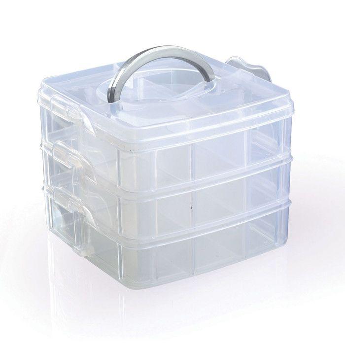Graine Créative - Casiers de rangement en plastique 3 niveaux empilables