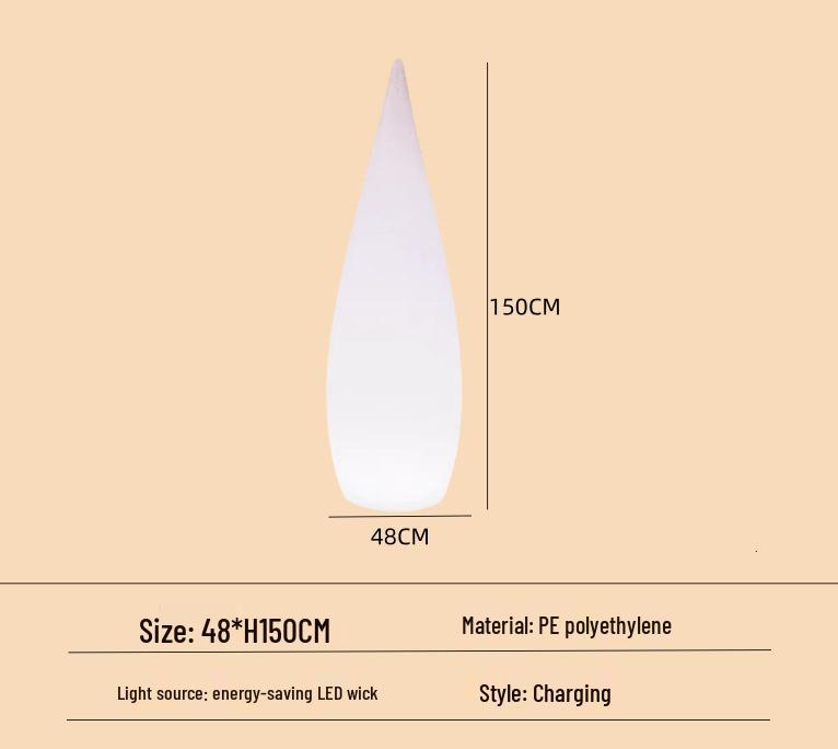 Светящийся уличный торшер в форме капли: Идеально для Кемпинга, Свадеб, Садов, Вилл, Бассейнов и Дорожек
