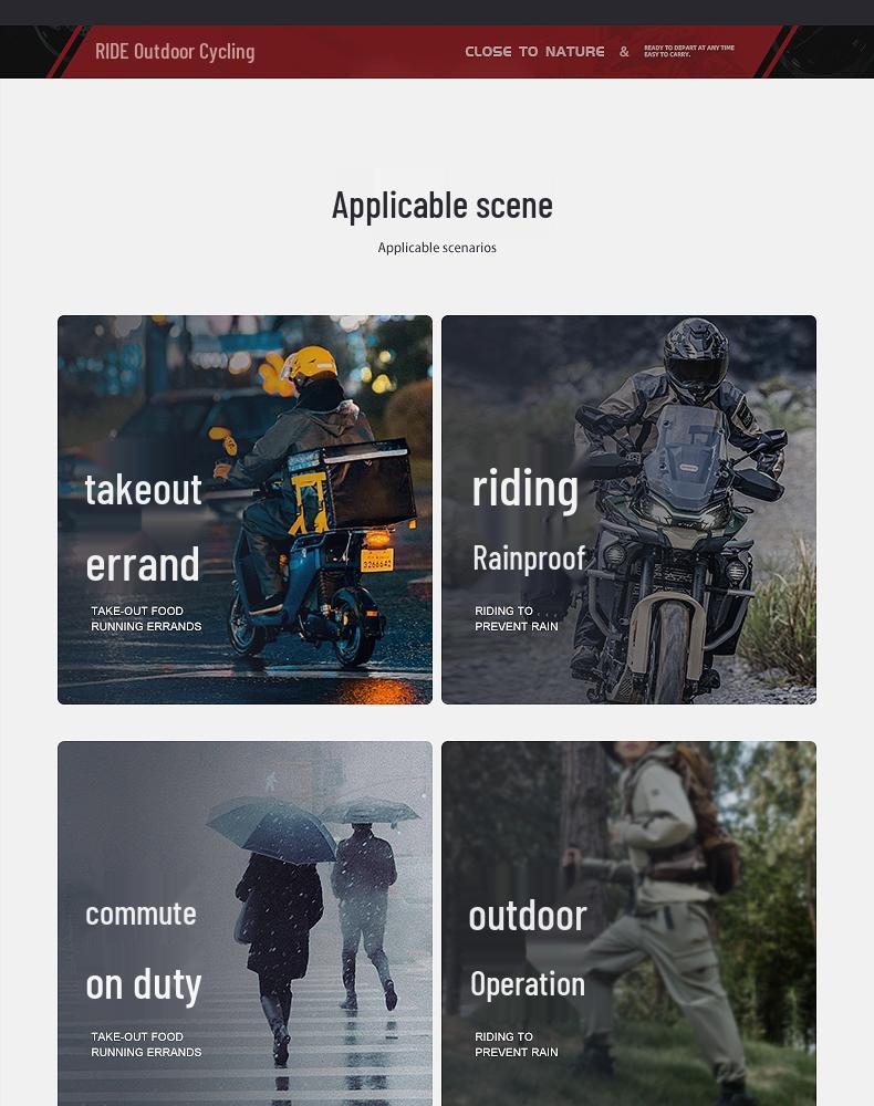 Мужской мотоциклетный дождевик и брюки - раздельный тип, штормозащитная экипировка для езды