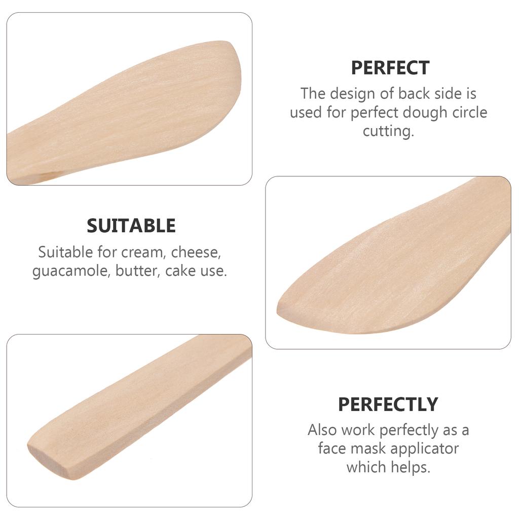 20 Pcs Natural Wood Dumpling Filling Spoons Pressing Pie Empanada Ravioli Butter Cream Cheese Guacamole Cake Jam Spreader