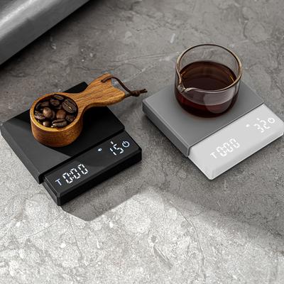 Мини-весы для кофе с таймером, 2 кг/0,1 г, точные 3 режима, перезаряжаемые портативные цифровые весы типа C