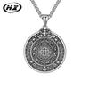 Titanium Steel Retro Tibetan Trigrams & Zodiac Pendant Necklace for Men & Women