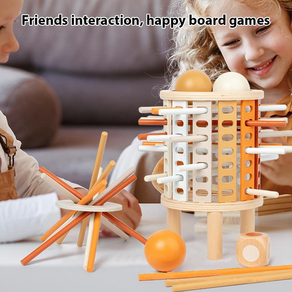 Набор деревянных музыкальных инструментов Настольная игра Красочные деревянные палочки и игральные кости Интересная интерактивная