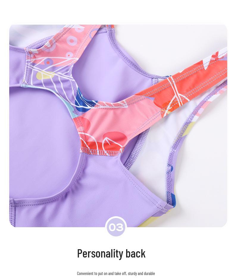 Быстросохнущий слитный купальник для девочек среднего и старшего возраста - Новинка 2025, Профессиональный дизайн с плоским вырезом для ног