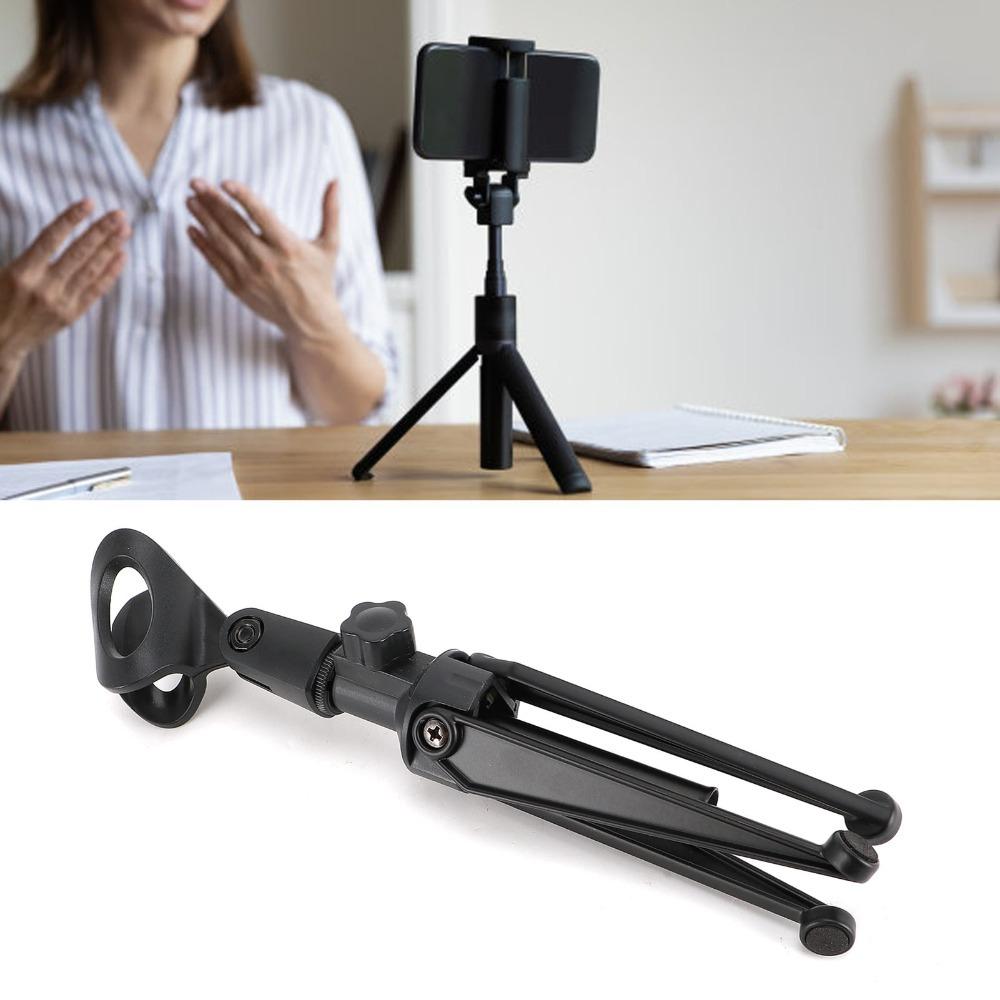With Mic Clip Portable Mic Stand Foldable Microphone Tripod  for Online Broadcasting