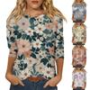 Рубашки с рукавом 3/4 для женщин, футболки с графическим принтом, блузки, повседневные базовые топы, пуловеры