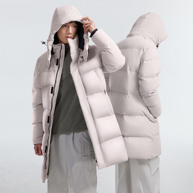 CAMEL Unisex Outdoor Long Goose Down Puffer Jacket