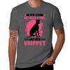 Girl with Whippet British Greyhound saying TShirt Vintage Print Crew Neck Tee