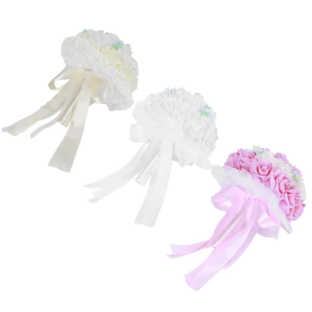 Свадебная невеста держит цветы Искусственные цветы Букет роз Свадебные принадлежности Украшения