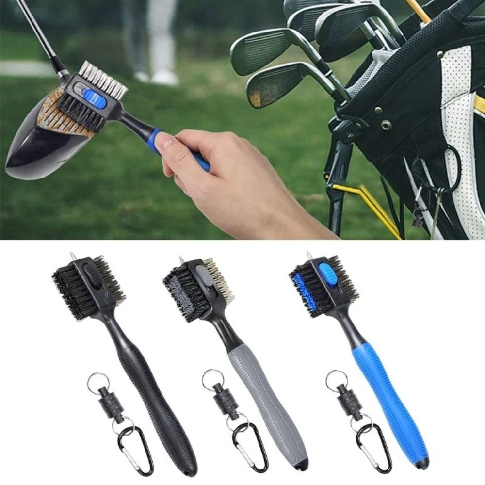 С магнитным карабином для чистки клюшек для гольфа с нескользящей ручкой, инструмент для чистки клюшек для гольфа для мужчин в подарок