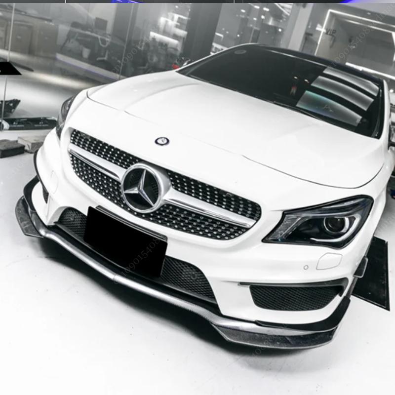 Front Bumper Spoiler Blade Canards For Mercedes Benz CLA W117 C117 Pre-facelift CLA200 45AMG 2013-2015 Splitter Trim Accessories