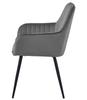 SOLDEN chair - dark gray velvet / black legs x 2