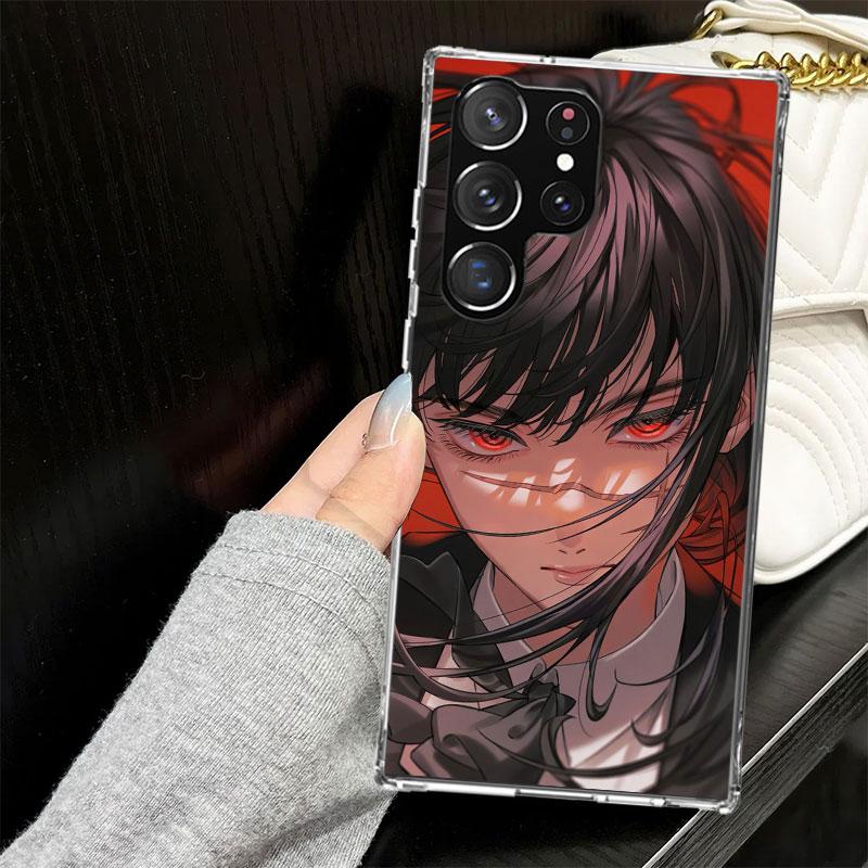C-Chainsaw Mans Yoru War Devil Case for Samsung Galaxy S25 S24 S23 S22 Ultra Soft Phone Cover S25 Edge S21 Plus S20 FE S10 + Bla