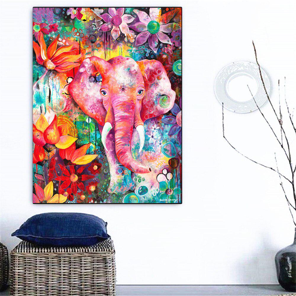 5D Алмазная картина Полный круглый слон Алмазная вышивка Полный дисплей Животное