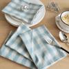 2PCS Christmas Plaid Cloth Napkin 100% Cotton Square Napkin Western Napkin Simple Nordic Style Check Dish Towel Table Decor