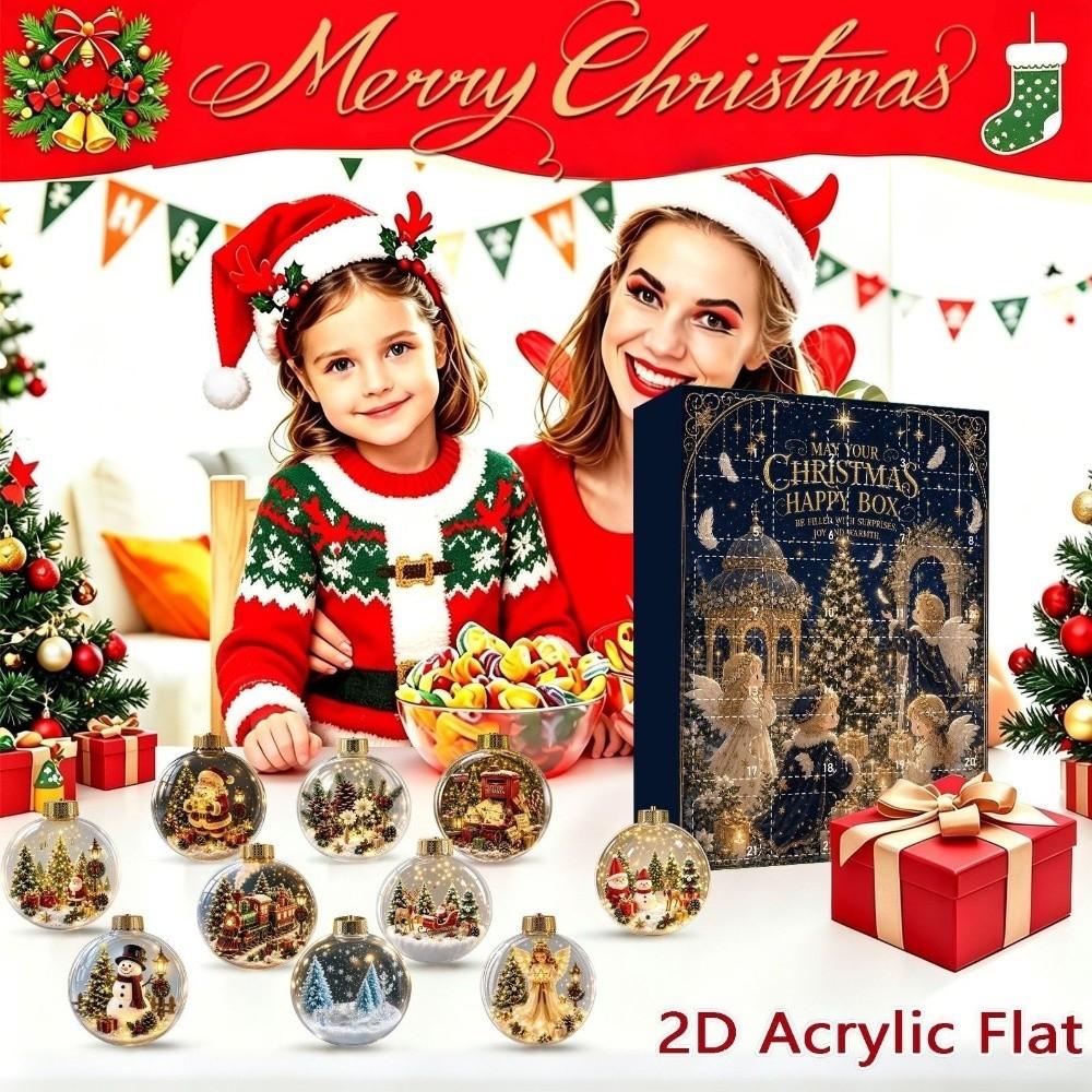 Acrylic Christmas Advent Calendar 2D Flat Festive Calendar Gift Countdown Blind Box Gift Giving