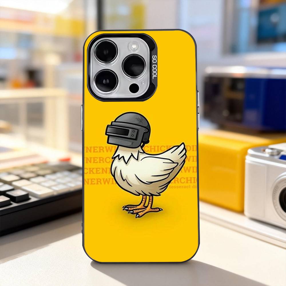 Милый P-PUBG Игра Забавный Для iPhone 11,12,13,14,15,16,17,Pro,Max,Plus,E,Air,Mini Чехол для телефона IMD Матовый Черный
