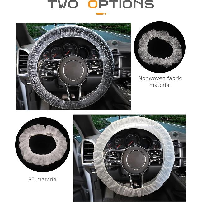 Disposable Steering Wheel Covers, Transparent Car Accessories, Plastic Steering Wheel Cover, Steering Wheel Protector (Translucent-50Pcs)