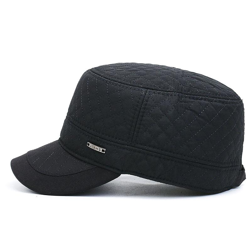 Autumn Winter Hats for Middle-aged and Elderly People Piled and Thickened Ear Protectors Flat-top Hats Casual and Fashionable Outdoor Cold-proof Warm