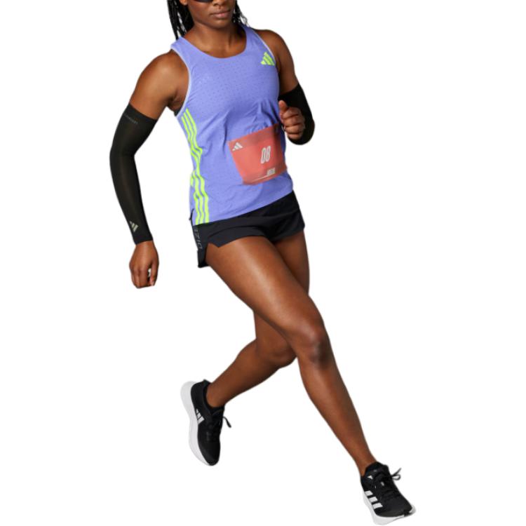 Adidas Adizero Беговая майка Мягкий удобный дышащий спортивный жилет Женские топы Синий IT4561