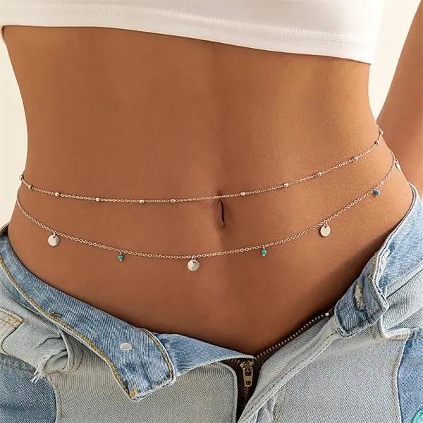 Bohemian Starfish Conch Shell Waist Chain for Women Fashion Imitation Pearl Personality Beach Belly Chain Body Jewelry Gifts