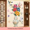 Chinese Style Classical Vase Flower Wall Sticker Rose Lotus Butterfly Decoration Decals Removable Wall Art Home Decor
