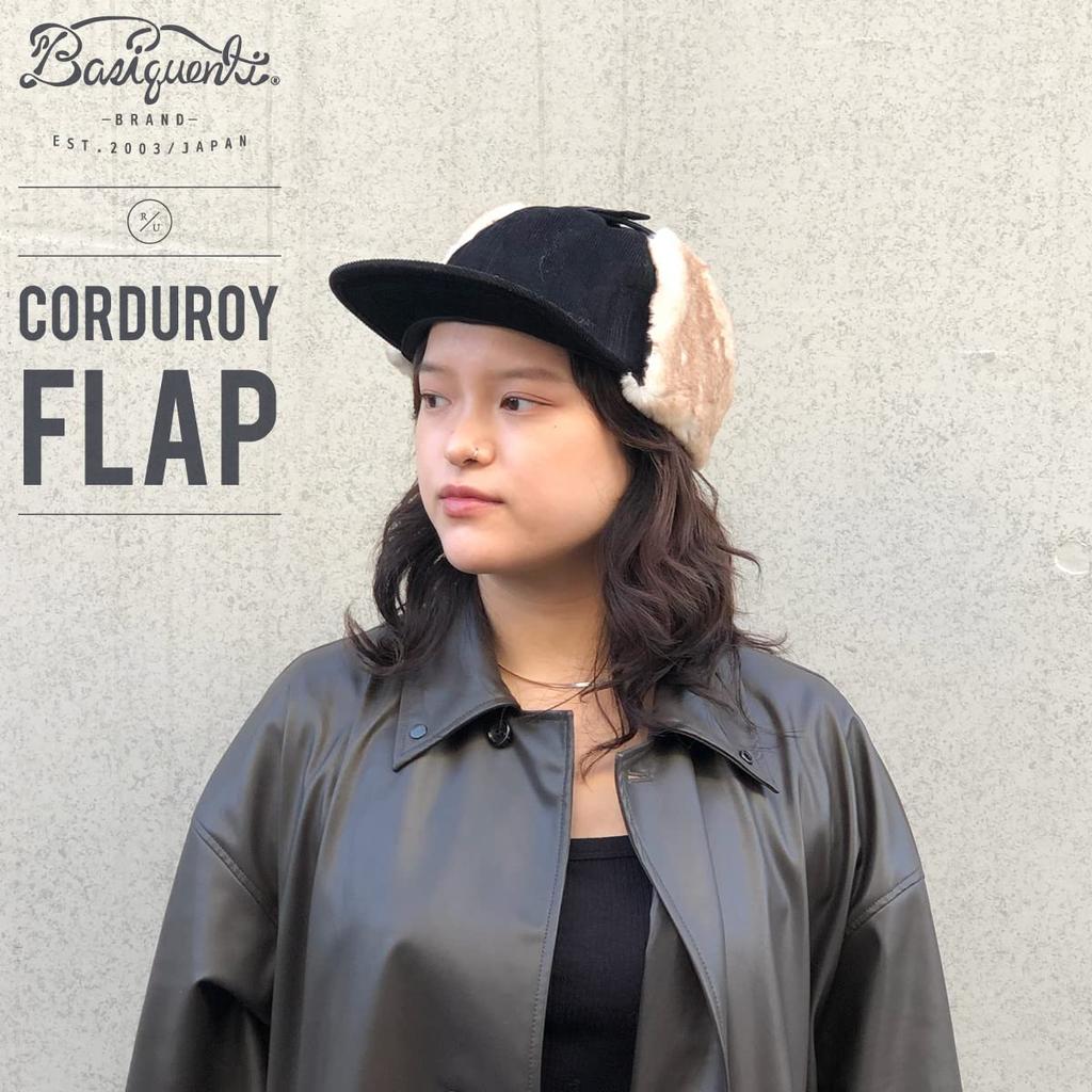 Basic Enchi Corduroy Flap Pilot Cap with Flap Earmuffs and One Size Fits Black Cap, Fur, 2-Way Hat, All, Men's, Women's,