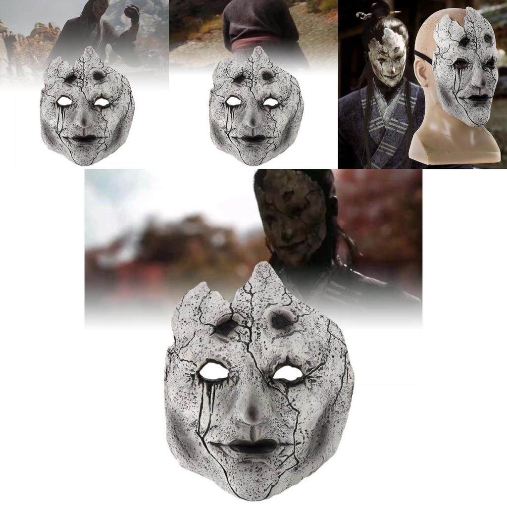 Латексная маска на поллица Black Myth Wukong для Хэллоуина, ужасающий аксессуар для костюмированной вечеринки