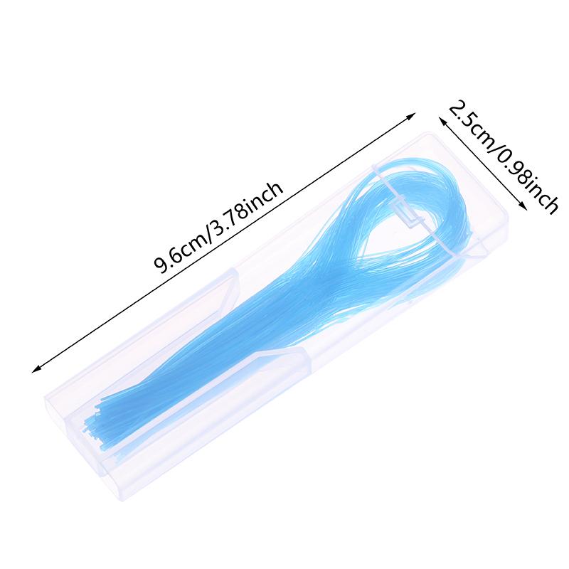 100Pcs Dental Floss Threader Dental Traction Line Oral For Crown Brace Bridge Implant Hoop Threading Braces Steel Traction