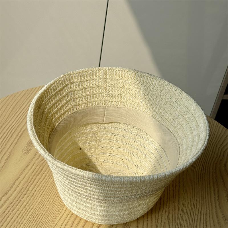Fisherman's Hat Children's Summer Outdoor Weaving Hollow Breathable Sun Hat Leisure Sunscreen Bucket Hat