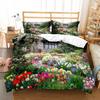 Пододеяльник с изображением весенних цветов King Queen, комплект постельного белья с цветочным принтом, пододеяльник с изображением цветущей вишни, 2/3 предмета из полиэстера