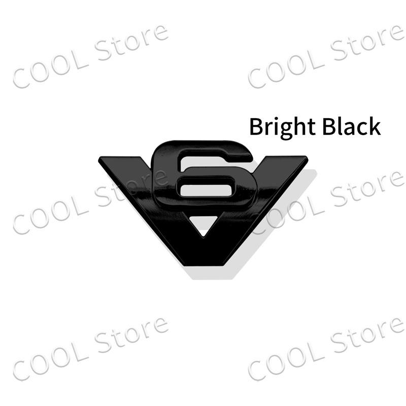 Creative Car 3D Metal Chrome Sticker Emblem V6 V8 Logo Badge Car Tail Trunk Side Body Decoration Universal Auto Accessories