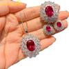 Classic Luxury Zircon Ring Earrings Pendant Necklace Jewelry Sets Wedding Party Gifts