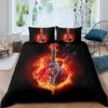 Guitar Duvet Cover Set Music Theme Bedding For Teens Microfiber Vintage Grey Guitar On Wooden Floor Quilt Cover Queen King Size
