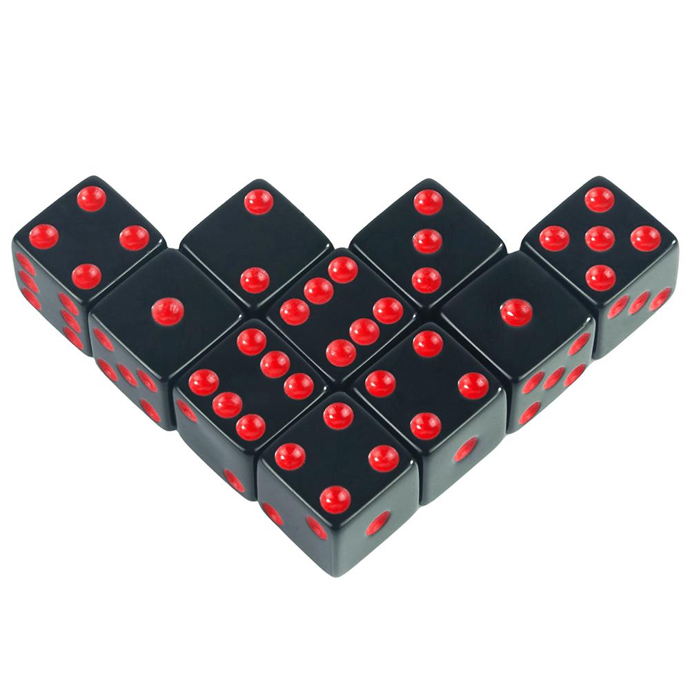 16мм Кубики 6-гранные Непрозрачные Кубики 10 шт. Квадратные Углы Цветные Точки D6 Кубики для Настольной Игры Классной Математической Игры