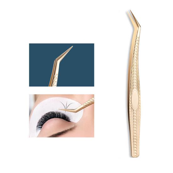 5 шт. пинцетов для наращивания ресниц из нержавеющей стали, точные прямые пинцеты с резным кончиком из волокна, профессиональные пинцеты для ресниц